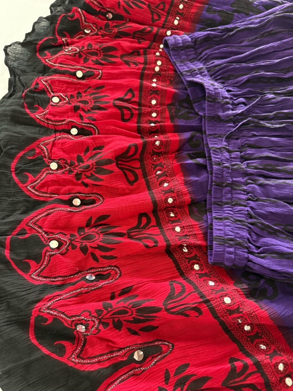 WHITE STAG Bohemian Purple and Red Peasant Skirt - 16W - Picture 6 of 6